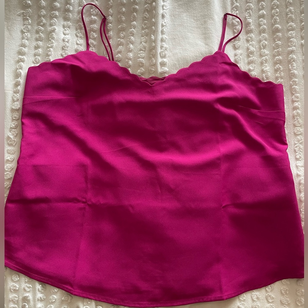 J. Crew Factory Women's Magenta Scallop-Edge Camisole
